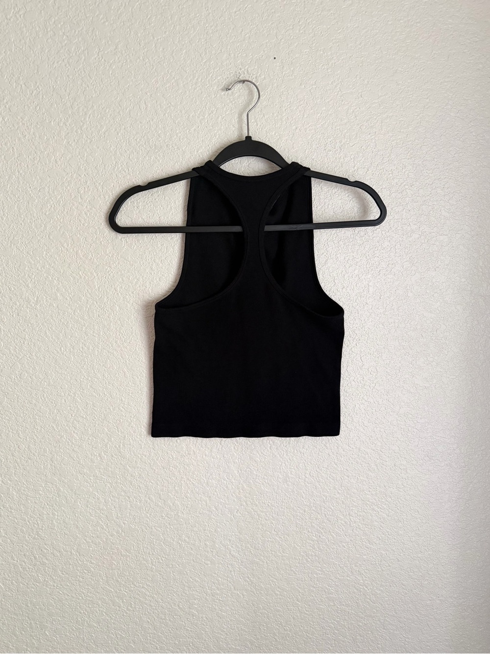 Intimately FP Free People Mini Ribbed Cropped Racerback Nylon Tank XS/S Black - Picture 3 of 7
